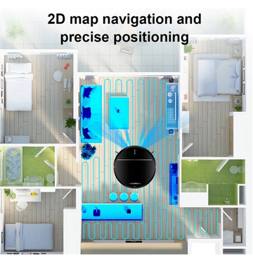 De Liectroux M7S gebruikt 2D map navigatie